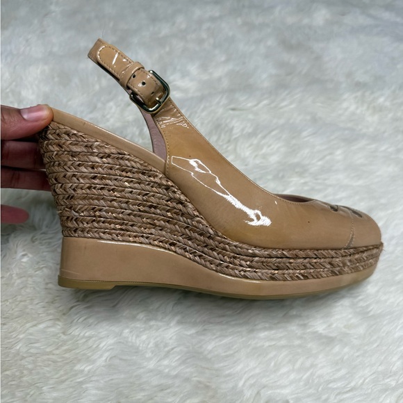 Stuart Weitzman Dolunch Patent Espadrille Wedge Sandal Women Size 9.5 - Picture 7 of 16